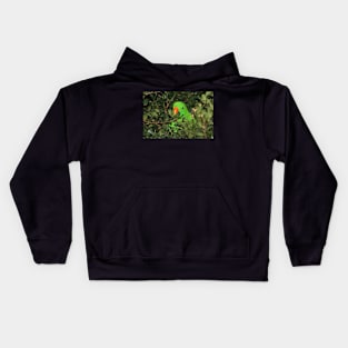 Hiding Out - Male Eclectus Parrot #2 Kids Hoodie